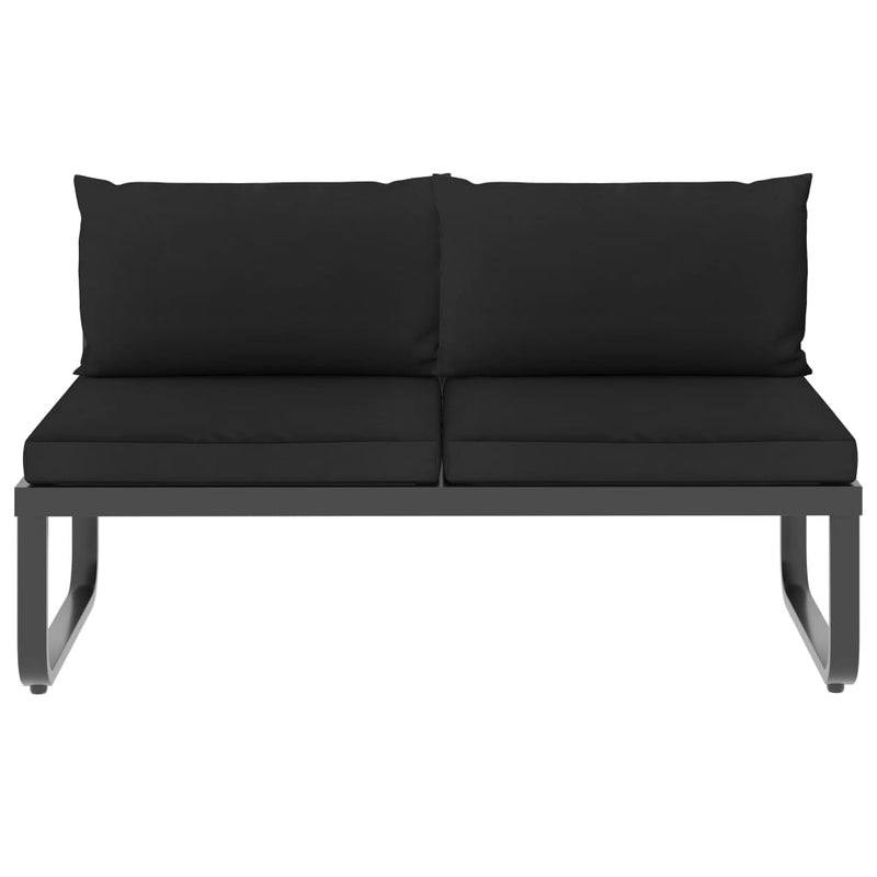 4 Piece Garden Corner Sofa Set with Cushions Aluminium and WPC Payday Deals