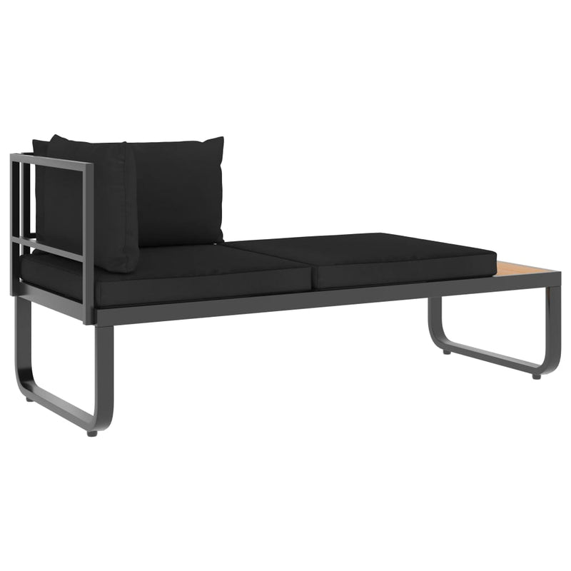 4 Piece Garden Corner Sofa Set with Cushions Aluminium and WPC Payday Deals