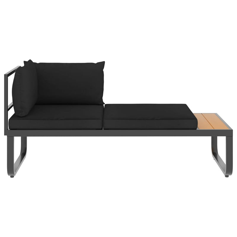4 Piece Garden Corner Sofa Set with Cushions Aluminium and WPC Payday Deals