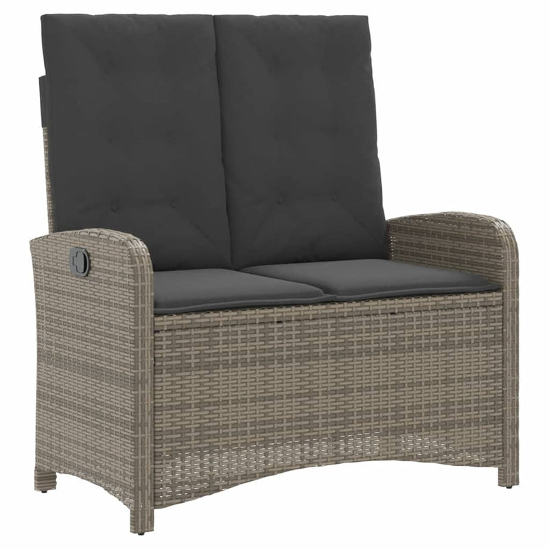4 Piece Garden Dining Set with Cushions Grey Poly Rattan Payday Deals