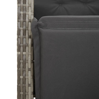 4 Piece Garden Dining Set with Cushions Grey Poly Rattan Payday Deals
