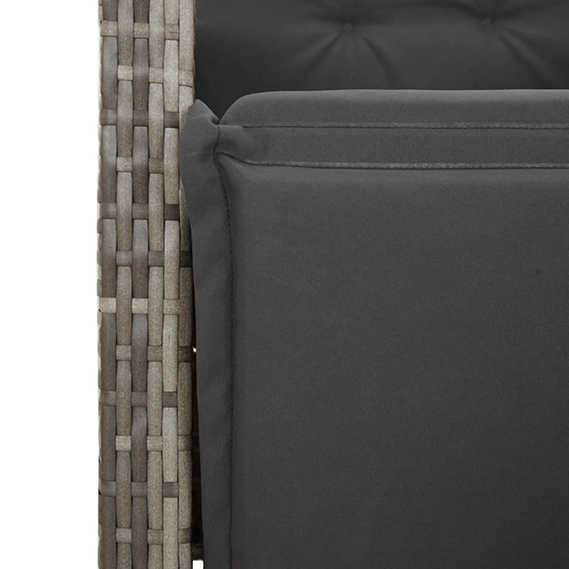 4 Piece Garden Dining Set with Cushions Grey Poly Rattan Payday Deals