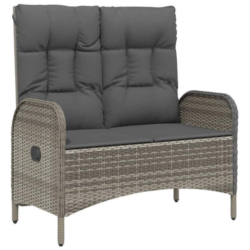 4 Piece Garden Dining Set with Cushions Grey Poly Rattan Payday Deals