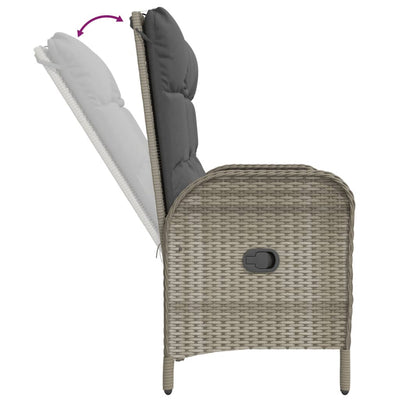 4 Piece Garden Dining Set with Cushions Grey Poly Rattan Payday Deals