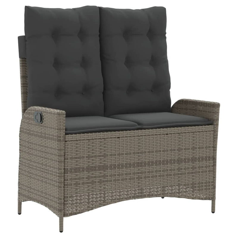 4 Piece Garden Dining Set with Cushions Grey Poly Rattan Payday Deals