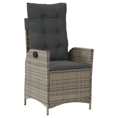 4 Piece Garden Dining Set with Cushions Grey Poly Rattan Payday Deals