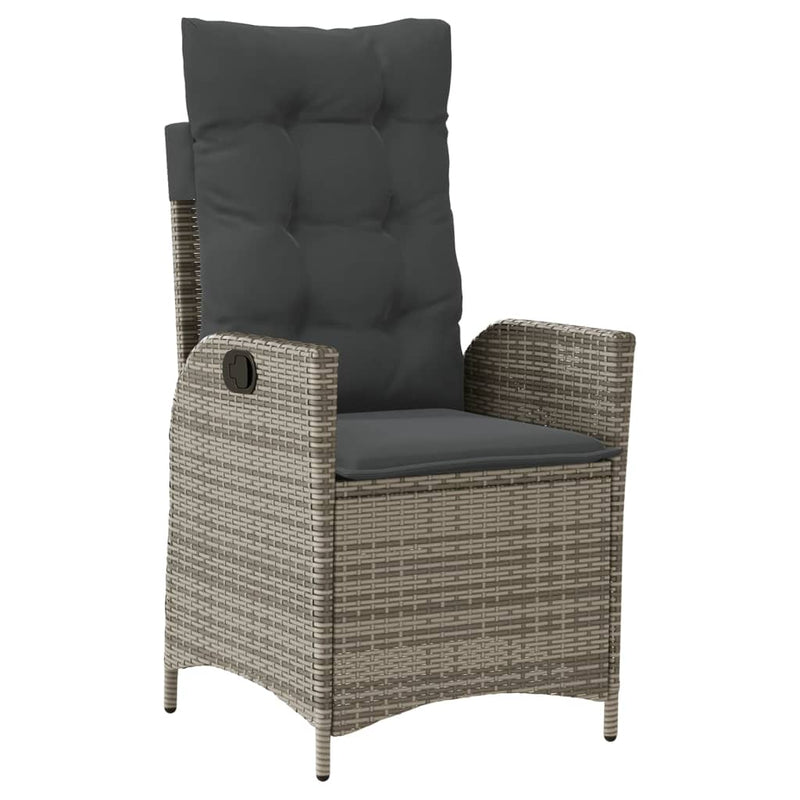 4 Piece Garden Dining Set with Cushions Grey Poly Rattan Payday Deals