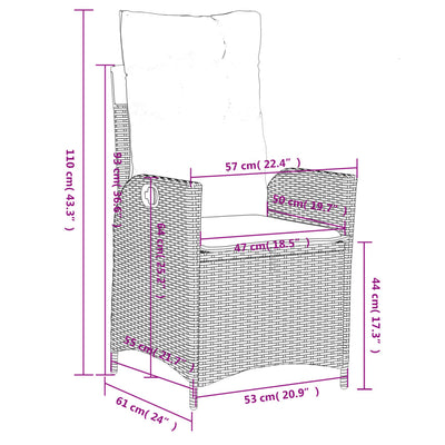 4 Piece Garden Dining Set with Cushions Grey Poly Rattan Payday Deals