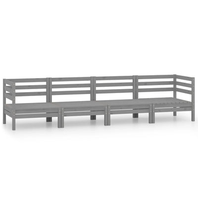 4 Piece Garden Lounge Set Grey Solid Pinewood Payday Deals