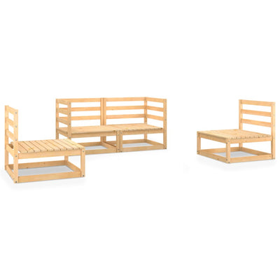 4 Piece Garden Lounge Set Solid Pinewood Payday Deals