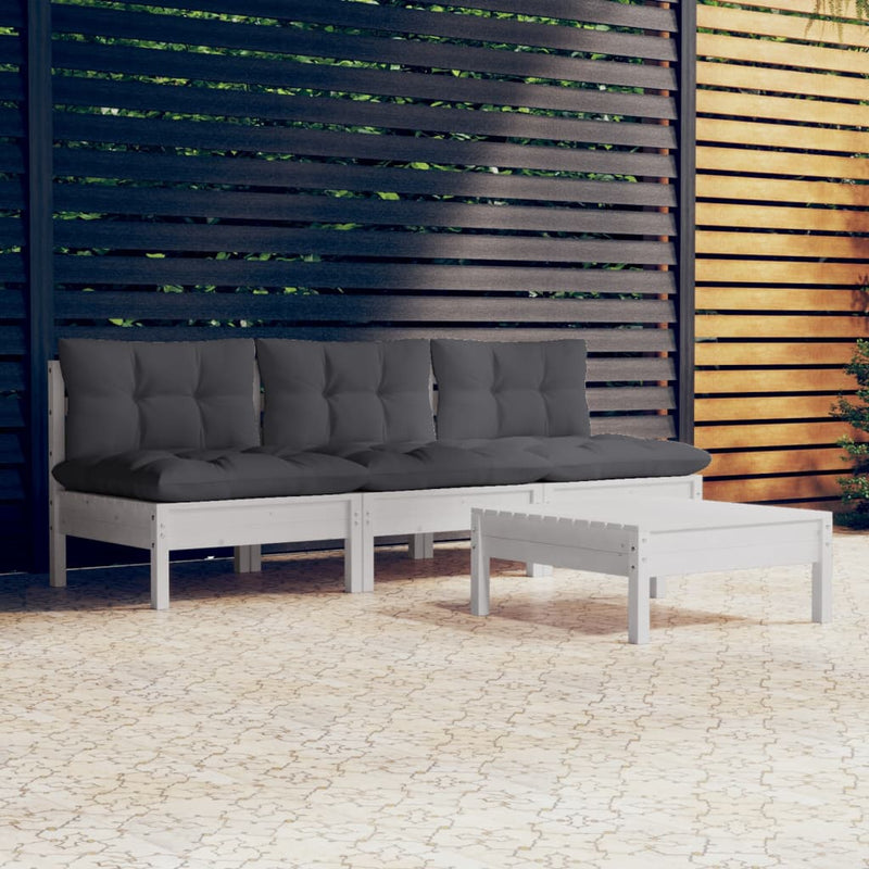 4 Piece Garden Lounge Set with Anthracite Cushions Pinewood Payday Deals
