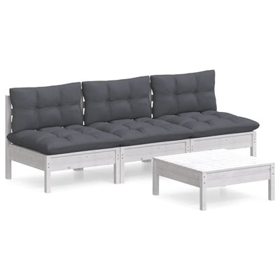 4 Piece Garden Lounge Set with Anthracite Cushions Pinewood Payday Deals