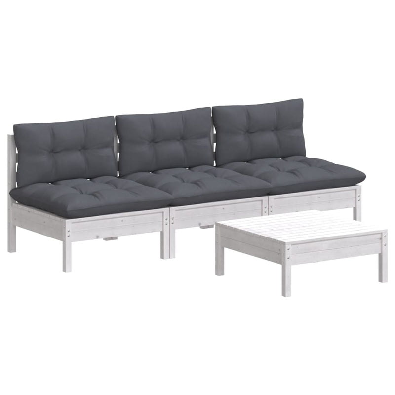4 Piece Garden Lounge Set with Anthracite Cushions Pinewood Payday Deals