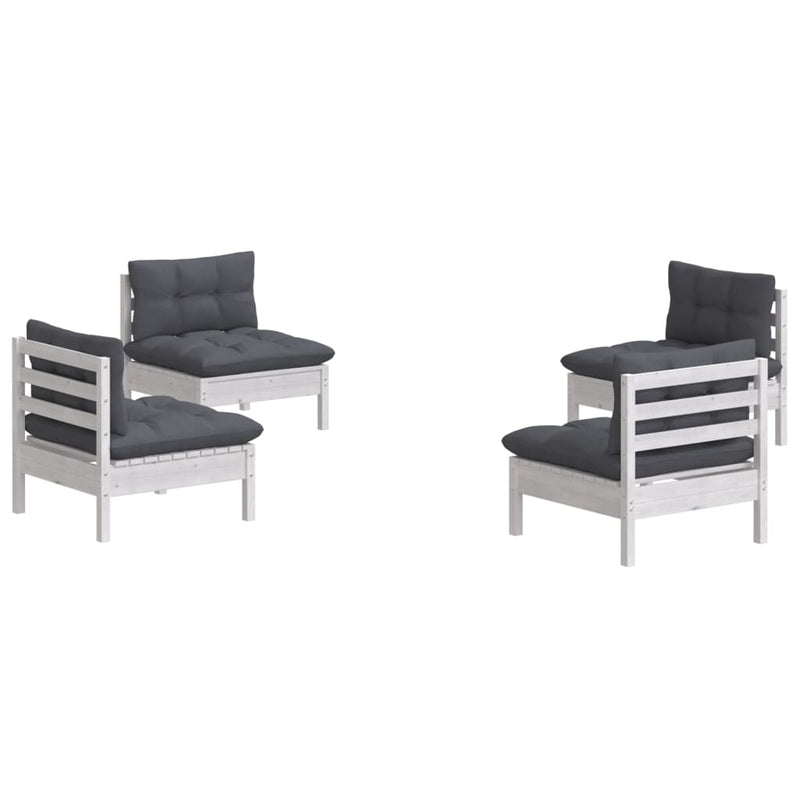 4 Piece Garden Lounge Set with Anthracite Cushions Pinewood Payday Deals