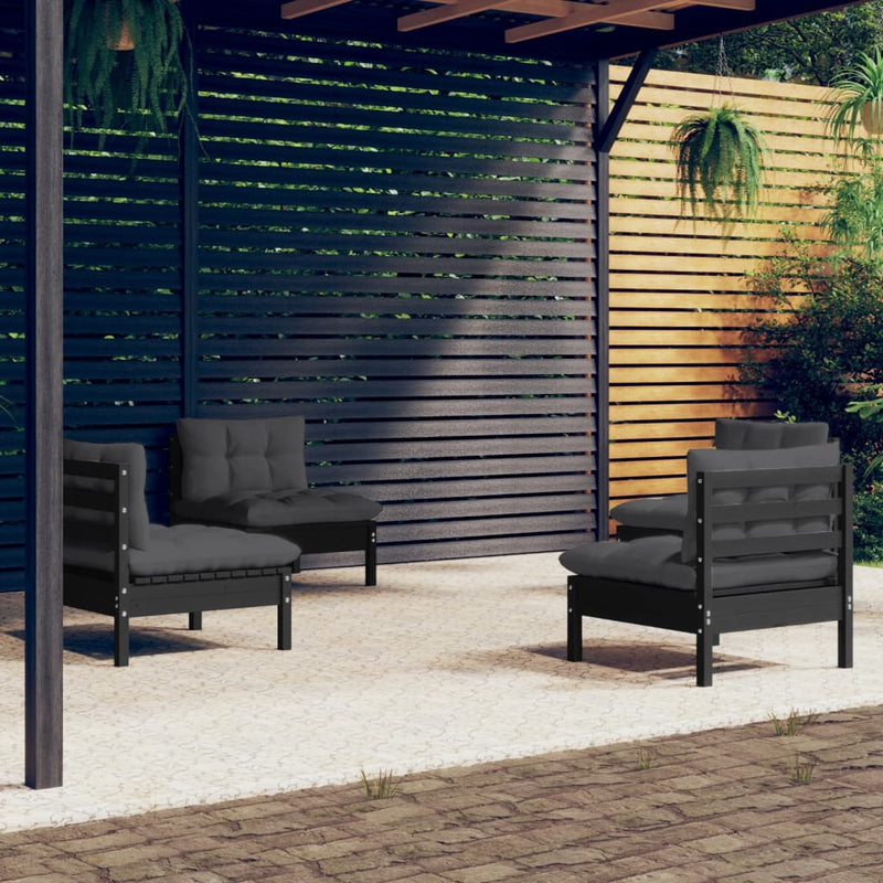 4 Piece Garden Lounge Set with Anthracite Cushions Pinewood Payday Deals