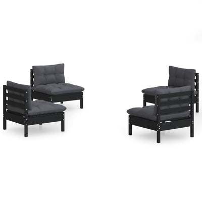 4 Piece Garden Lounge Set with Anthracite Cushions Pinewood Payday Deals