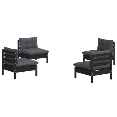 4 Piece Garden Lounge Set with Anthracite Cushions Pinewood Payday Deals