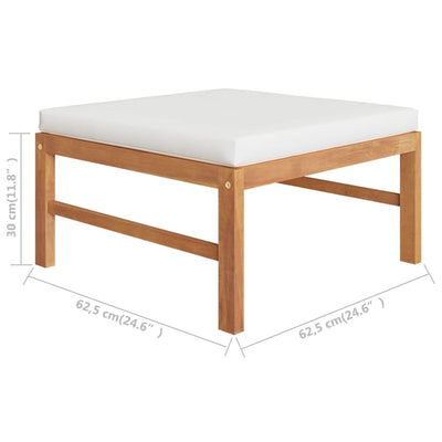4 Piece Garden Lounge Set with Cream Cushions Solid Teak Wood Payday Deals