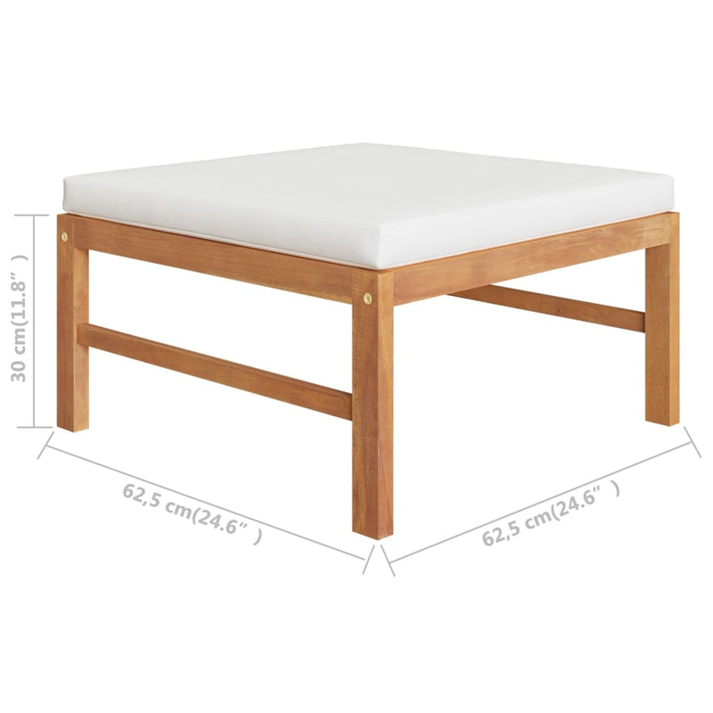 4 Piece Garden Lounge Set with Cream Cushions Solid Teak Wood Payday Deals