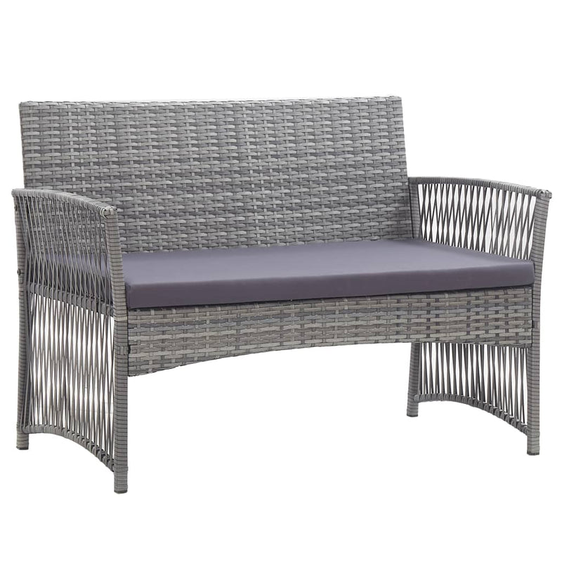 4 Piece Garden Lounge Set with Cushion Poly Rattan Anthracite Payday Deals