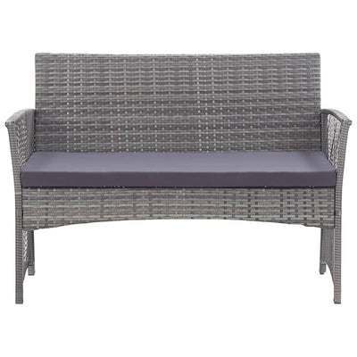 4 Piece Garden Lounge Set with Cushion Poly Rattan Anthracite Payday Deals
