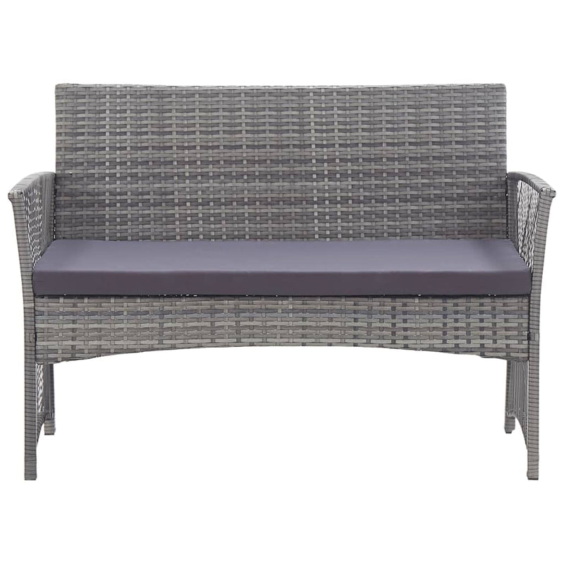 4 Piece Garden Lounge Set with Cushion Poly Rattan Anthracite Payday Deals