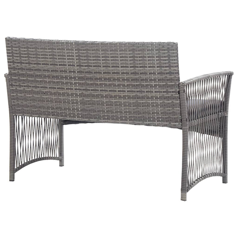 4 Piece Garden Lounge Set with Cushion Poly Rattan Anthracite Payday Deals