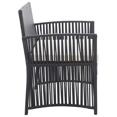 4 Piece Garden Lounge Set with Cushion Poly Rattan Black Payday Deals