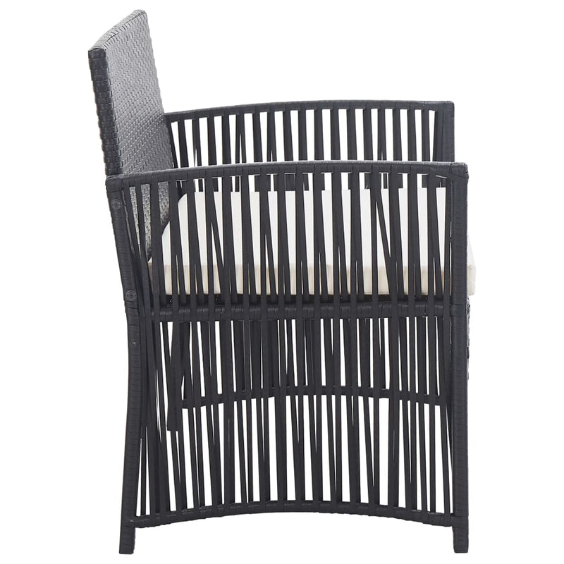4 Piece Garden Lounge Set with Cushion Poly Rattan Black Payday Deals