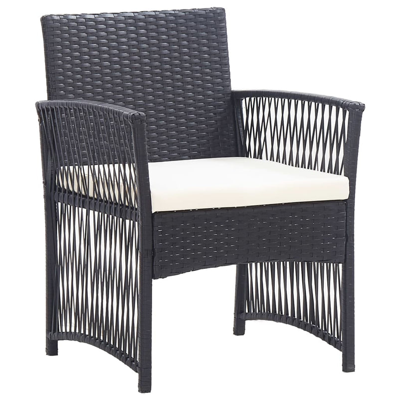 4 Piece Garden Lounge Set with Cushion Poly Rattan Black Payday Deals