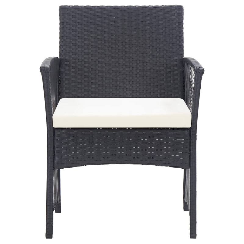 4 Piece Garden Lounge Set with Cushion Poly Rattan Black Payday Deals