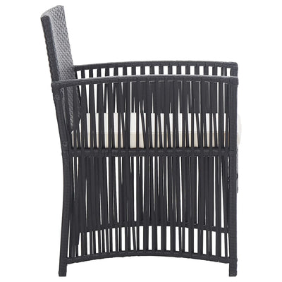 4 Piece Garden Lounge Set with Cushion Poly Rattan Black Payday Deals