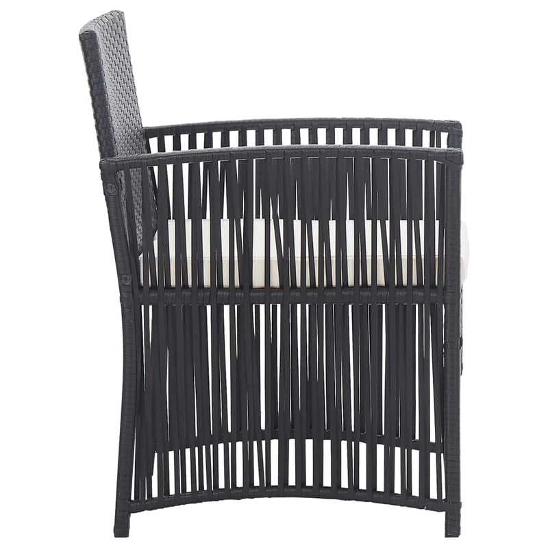 4 Piece Garden Lounge Set with Cushion Poly Rattan Black Payday Deals