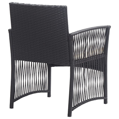 4 Piece Garden Lounge Set with Cushion Poly Rattan Black Payday Deals