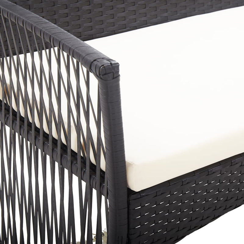 4 Piece Garden Lounge Set with Cushion Poly Rattan Black Payday Deals
