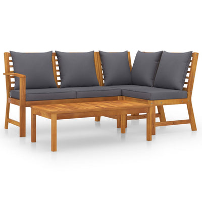 4 Piece Garden Lounge Set with Cushion Solid Acacia Wood Payday Deals