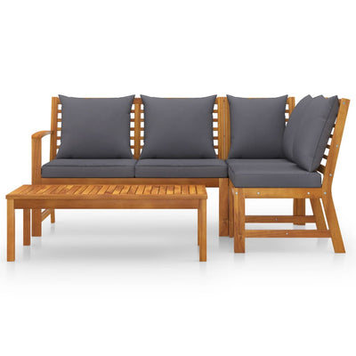 4 Piece Garden Lounge Set with Cushion Solid Acacia Wood Payday Deals