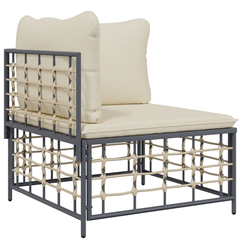 4 Piece Garden Lounge Set with Cushions Anthracite Poly Rattan Payday Deals