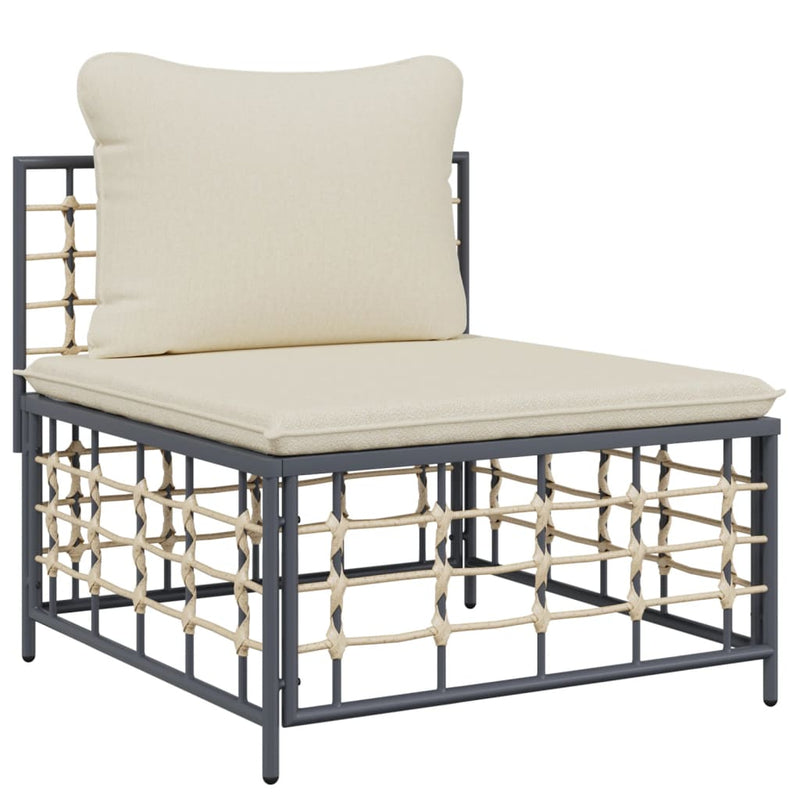 4 Piece Garden Lounge Set with Cushions Anthracite Poly Rattan Payday Deals