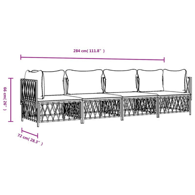 4 Piece Garden Lounge Set with Cushions Anthracite Steel Payday Deals