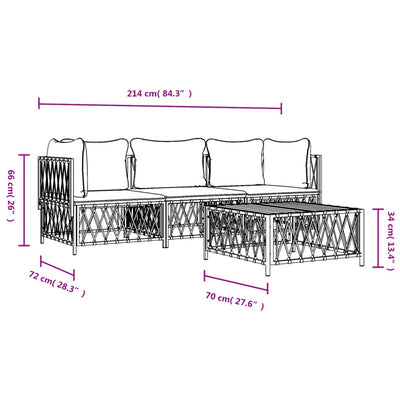 4 Piece Garden Lounge Set with Cushions Anthracite Steel Payday Deals