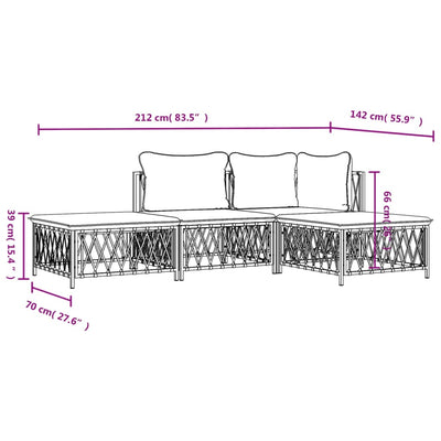 4 Piece Garden Lounge Set with Cushions Anthracite Steel Payday Deals