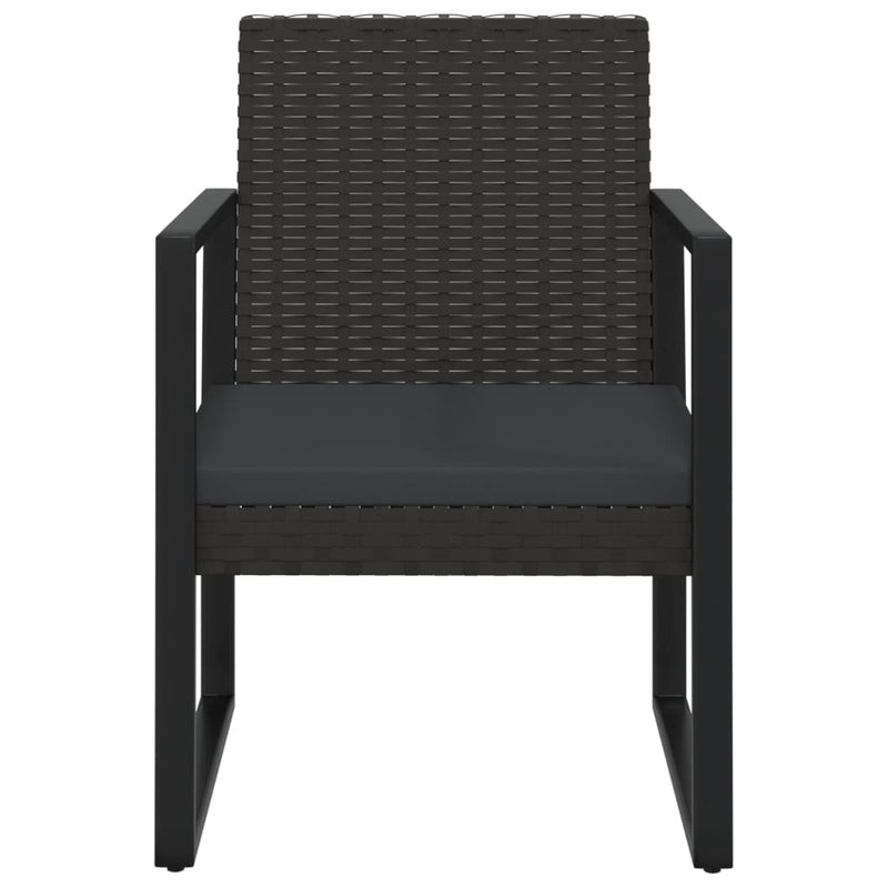 4 Piece Garden Lounge Set with Cushions Black Poly Rattan Payday Deals
