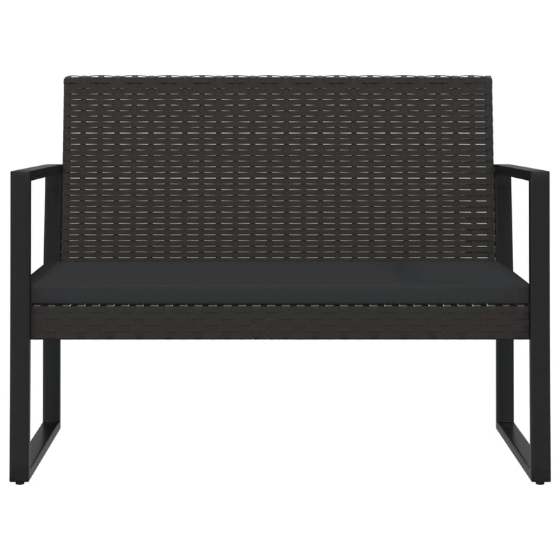 4 Piece Garden Lounge Set with Cushions Black Poly Rattan Payday Deals