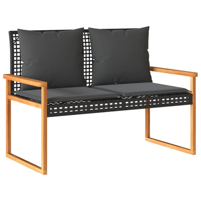 4 Piece Garden Lounge Set with Cushions Black Poly Rattan Payday Deals