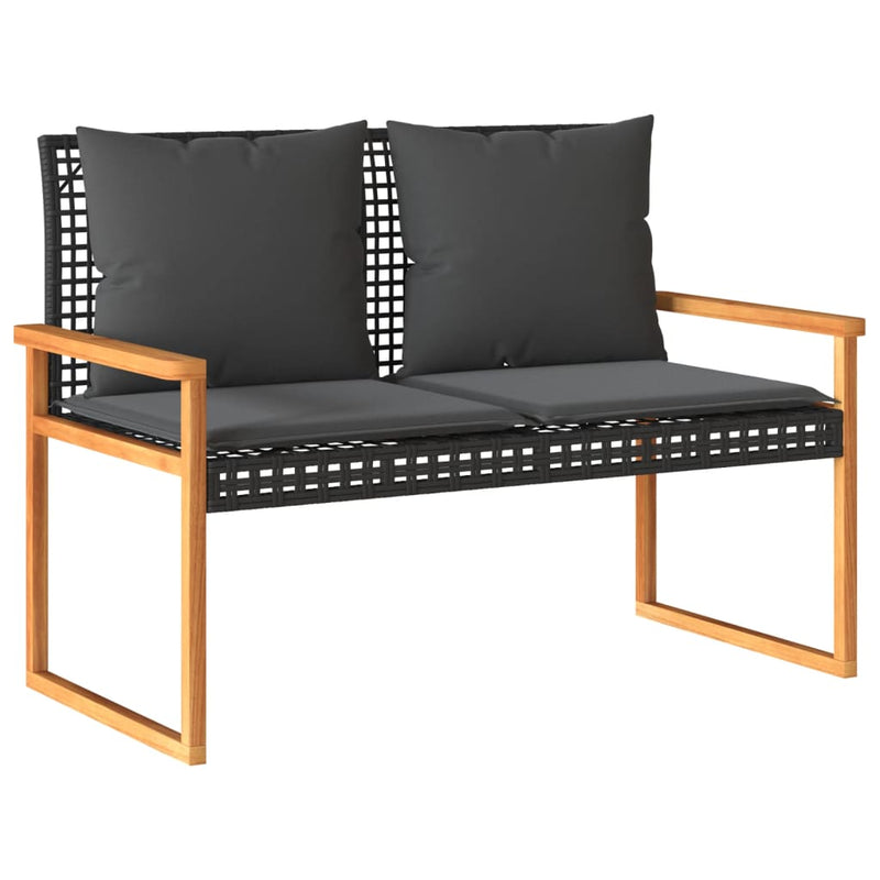 4 Piece Garden Lounge Set with Cushions Black Poly Rattan Payday Deals
