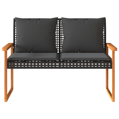 4 Piece Garden Lounge Set with Cushions Black Poly Rattan Payday Deals