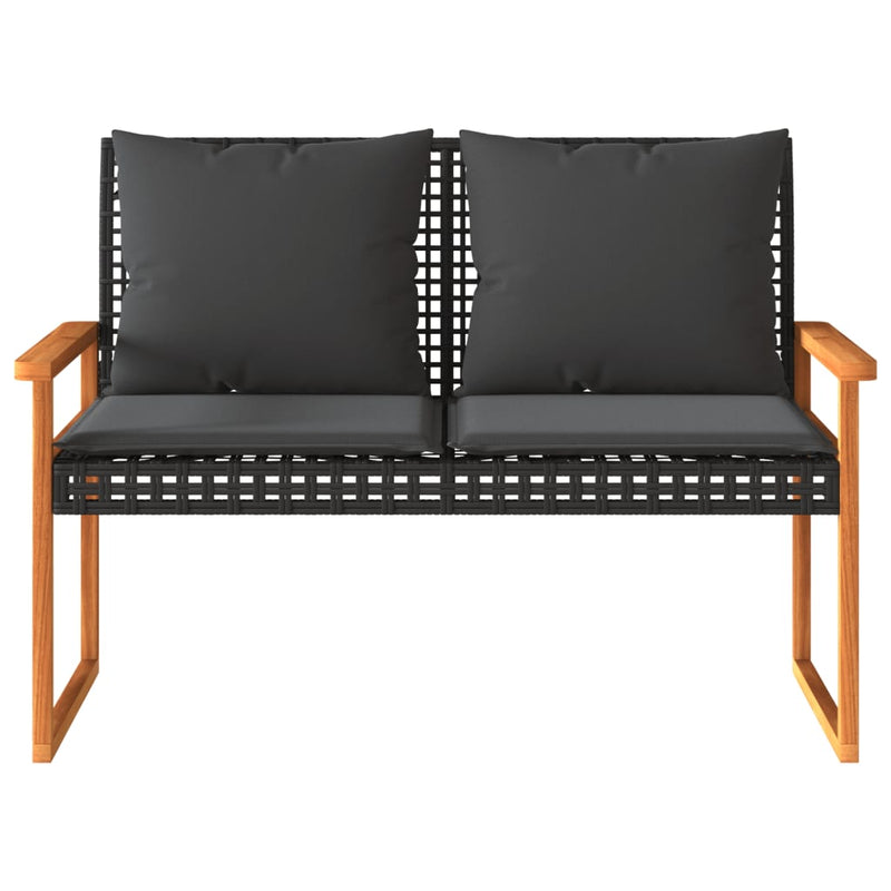 4 Piece Garden Lounge Set with Cushions Black Poly Rattan Payday Deals