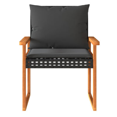 4 Piece Garden Lounge Set with Cushions Black Poly Rattan Payday Deals
