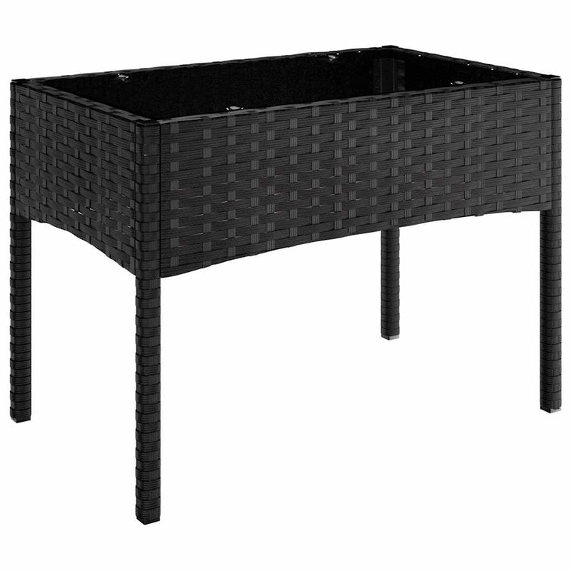 4 Piece Garden Lounge Set with Cushions Black Poly Rattan Payday Deals